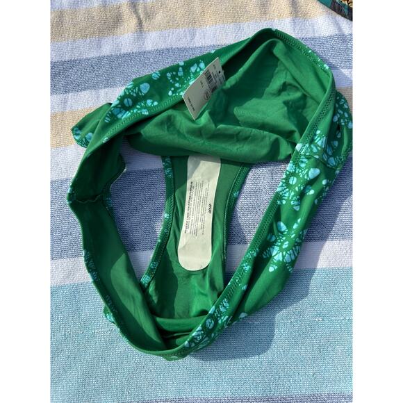 NWT, Women, Aerie, Bikini Bottom, Green Tie Dye Floral, Size L - Picture 6 of 6